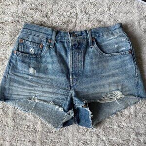 Medium Wash 501 Original Fit High Rise Women's Shorts - Size 27